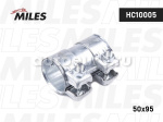 Хомут глушителя двойной соединительный 50х90 мм Audi A4, Seat, Skoda Octavia, VW / Miles
