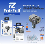 Модулятор (FM трансмиттер) в прикуриватель Bluetooth 5.0/Phone, зар.уст. 2.4A 2USB/1Type-C FaizFull