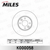 Диск тормозной передний Renault Logan Megane II Lada Largus Vesta (260х22) / Miles